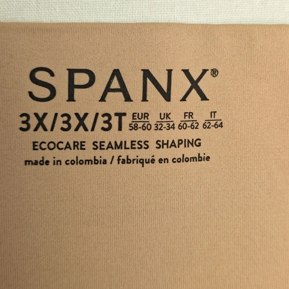 Spanx Women Shaping Thong Beige 3X Ecocare Seamless High Waist Underwear‎ NWT